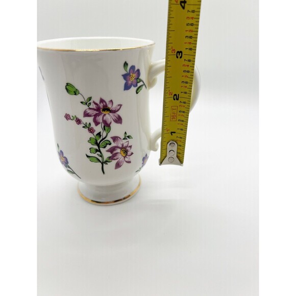 ROYAL VICTORIA BONE CHINA FOOTED 8 OZ MUG VIOLETS - Picture 11 of 13